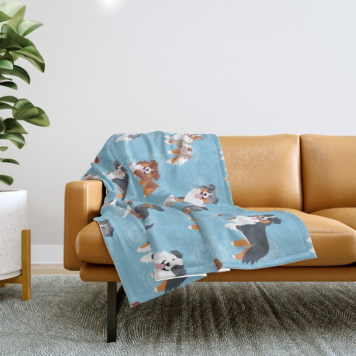 Aussie Shepherds Throw Blanket