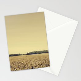 Lonely Field in Brown Stationery Cards