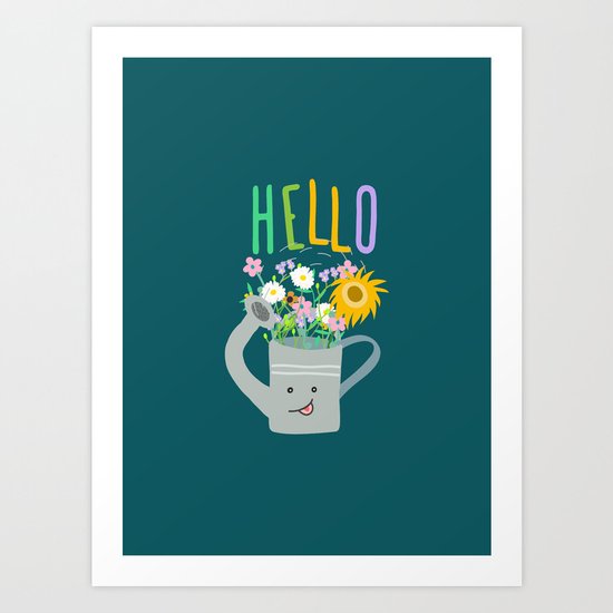 Happy Day- Watering Can Art Print