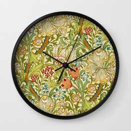 William Morris Golden Lily Vintage Pre-Raphaelite Floral Art Wall Clock