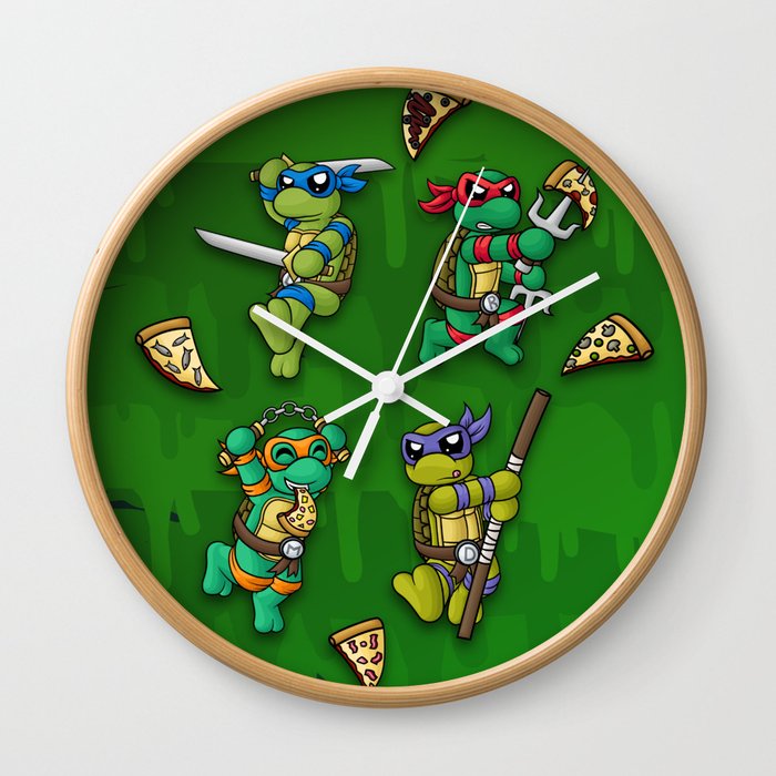 Pizza, Reptiles, and Ninjitsu Wall Clock