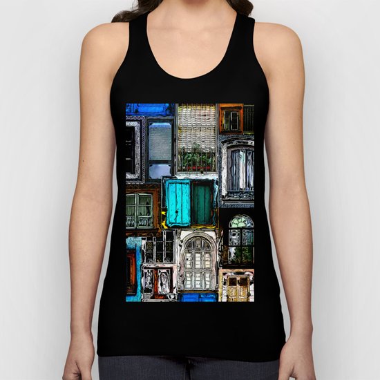Textural Windows Collage Unisex Tank Top