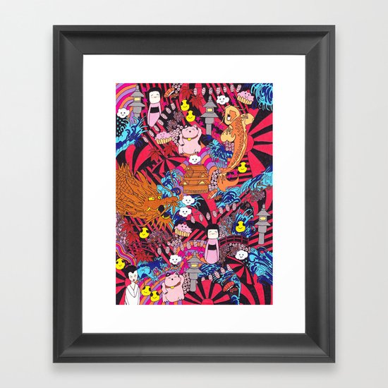 Japanese mash up Framed Art Print