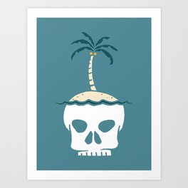 Skull Island – Blue Art Print