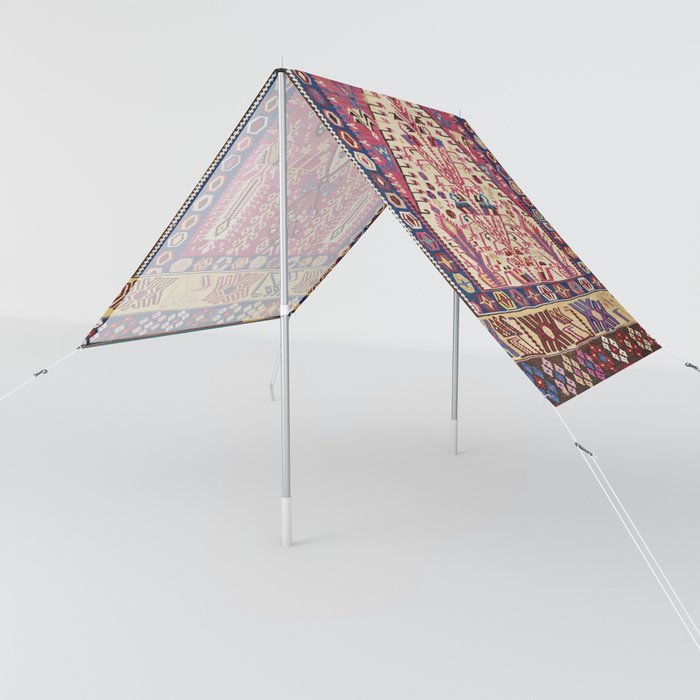 Cute Pink Antique Turkish Niche Kilim Print Sun Shade