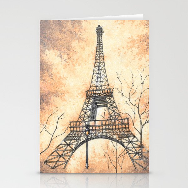 Eiffel tower sunset Stationery Cards