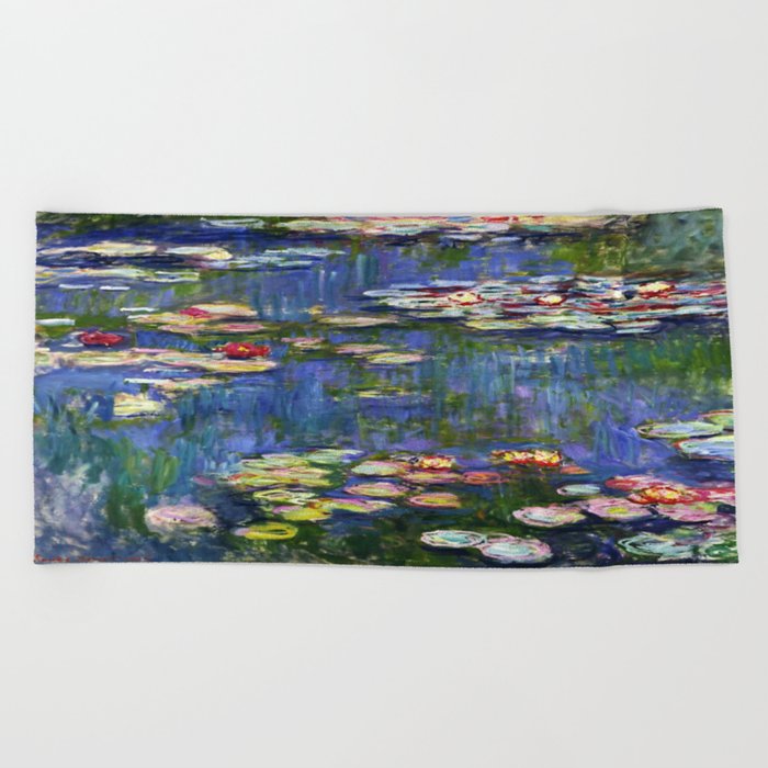 Claude Monet - irises Beach Towel