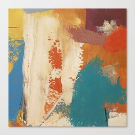 Rustic Orange Teal Abstract Canvas Print