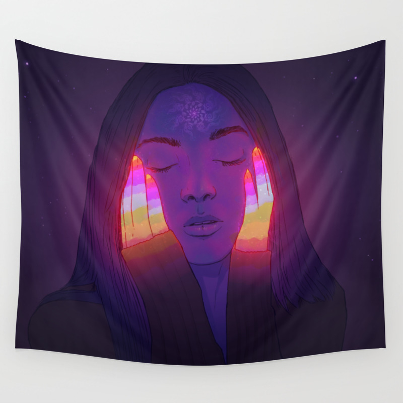 Glowing Hands 2 Wall Tapestry