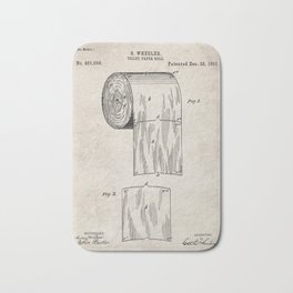 Toilet Paper Patent - Bathroom Art - Antique Bath Mat | Vintage, Restroom, Home, Toilet, Antique, Toiletpaper, Graphicdesign, Mancave, Bathroom, Homeart 