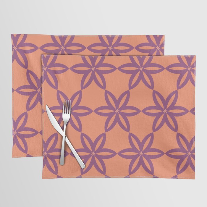 Geometric Flowers Pattern - Purple Placemat