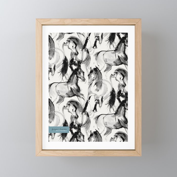 Horses (Caballo Pattern) Framed Mini Art Print