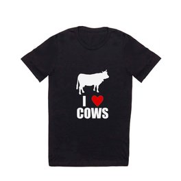 I Love Cows Red Heart Cow T Shirt