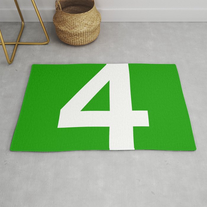 Number 4 (White & Green) Rug