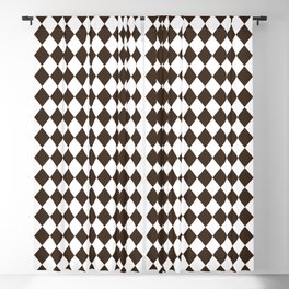 Cocoa Brown Modern Diamond Pattern Blackout Curtain