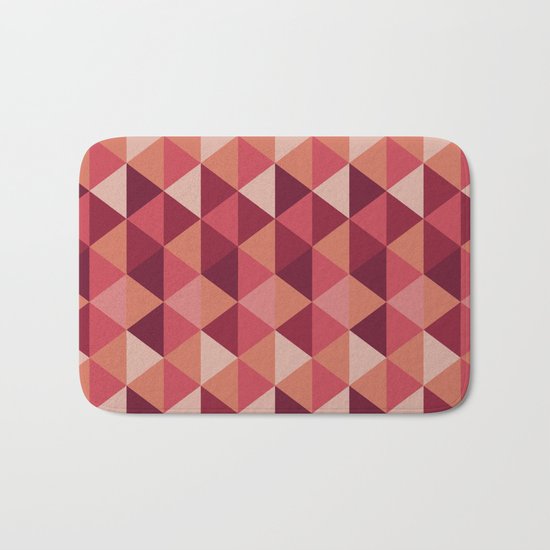 Red Mosaic Bath Mat