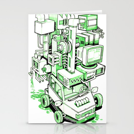 Green Machine Car Stationery Cards