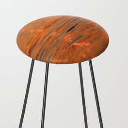 Abstract Orange Ocean Waves Sunset Counter Stool