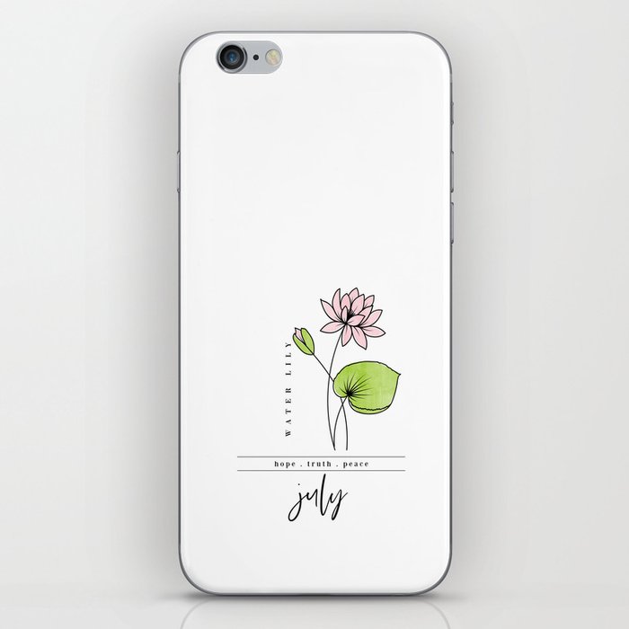 July Birth Flower | Water Lily iPhone Skin