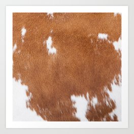 Light Brown and White Cowhide, Cow Skin Pattern, Farmhouse Decor Art Print