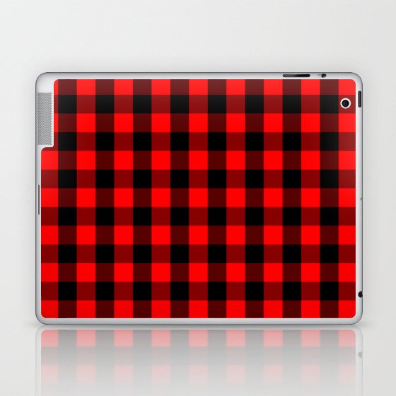 Classic Red and Black Buffalo Check Plaid Tartan Laptop & iPad Skin