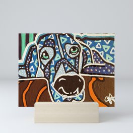 Bobby Blue Eyes Designer Dog Series Puppy Pet Weimaraner Weimer Pointer Ghost Ridgeback Vizsla Hound Mini Art Print