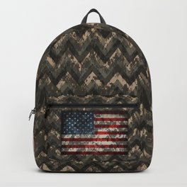 Digital Camo Patriotic Chevrons American Flag Backpack