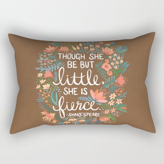Little & Fierce on Kraft Rectangular Pillow