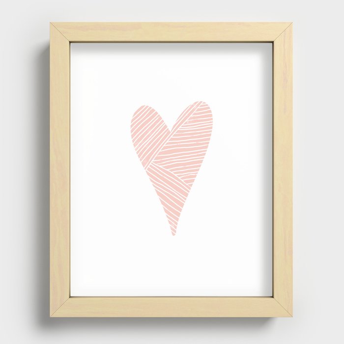 Pink Heart Wall Art  Recessed Framed Print