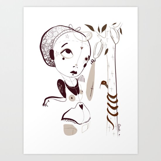 "Tell me your song" project /1/ Death by chocolate - Emilie Record Art Print