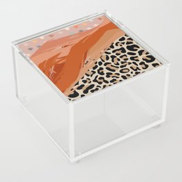 Grapes and cheetah slices - Boho Chic Collage Acrylic Box