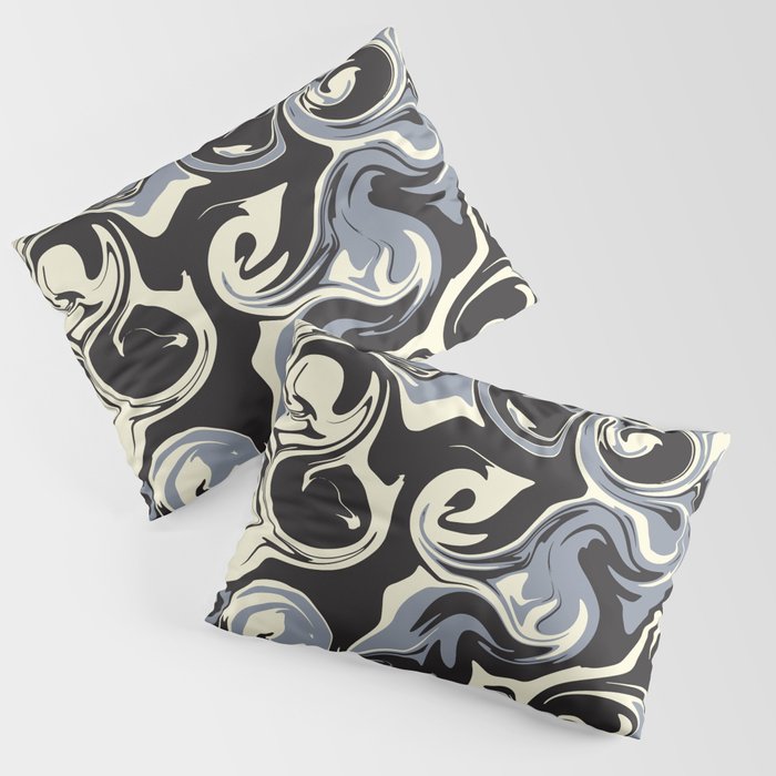 Spill - Black, Gray and Cream Pillow Sham