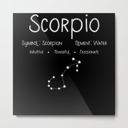 Scorpio Horoscope Astrology Star Sign Birthday Metal Print