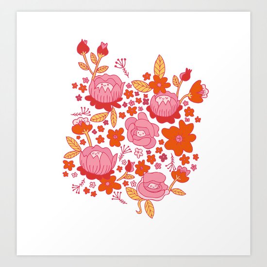 Floral Folk Art Print