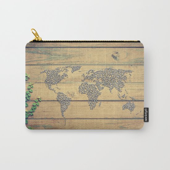 Metallic Foil Map on Oak Carry-All Pouch