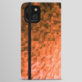 Orange Pixelated Pattern iPhone Wallet Case