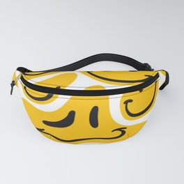 TRIPPY MELTING SMILE PATTERN Fanny Pack | Acid, Weird, Happy, Smile, Face, Retro, Graphicdesign, Pattern, Cool, Old 