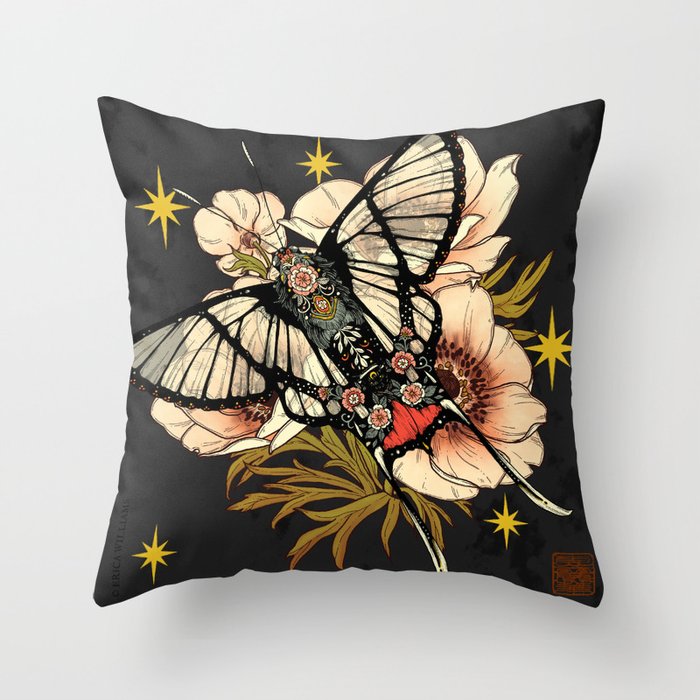 Andean Bee Butterfly Throw Pillow