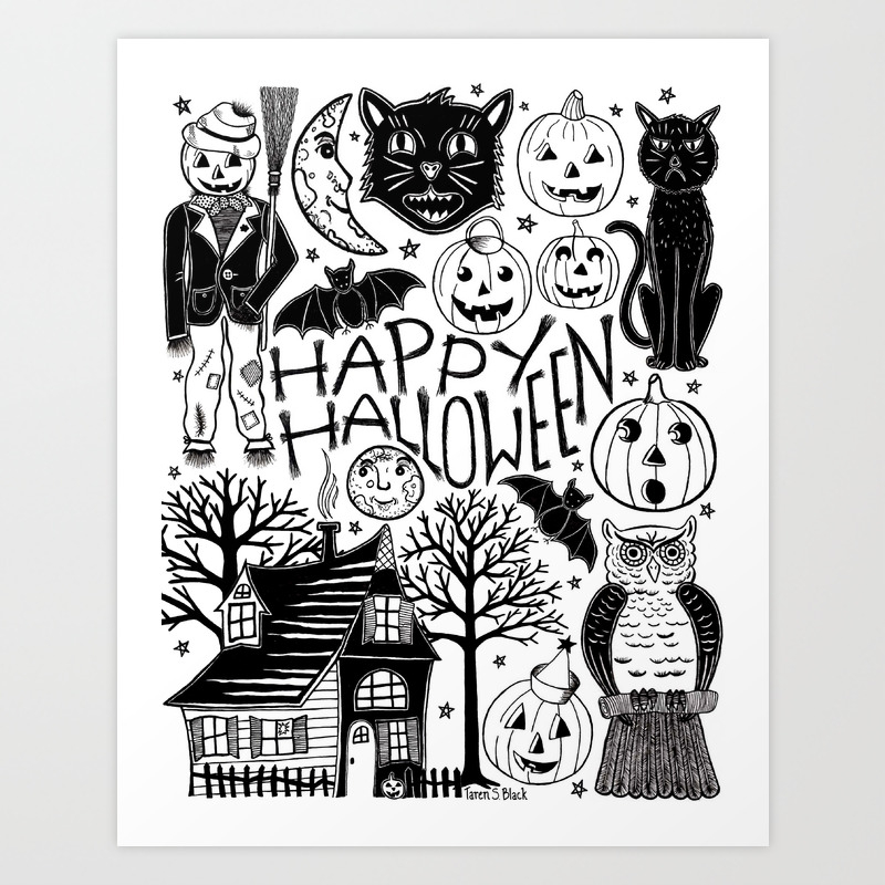 My Vintage Halloween Art Print By Osloandalfred Society6