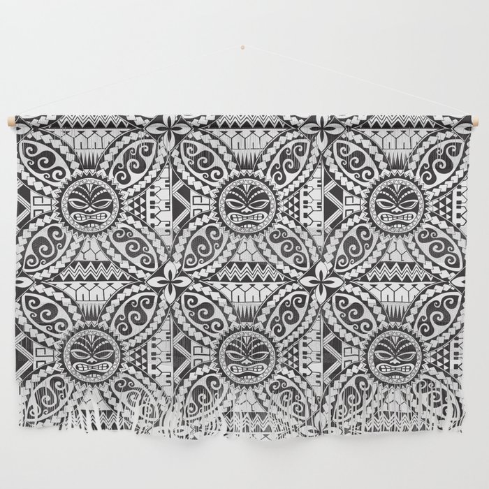 Polynesian Samoan Hawaiian Black White Tattoo Design Wall Hanging