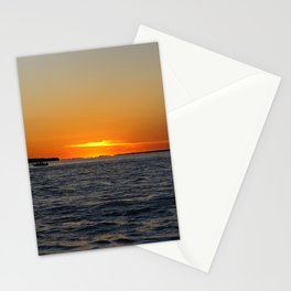 Argentina Photography - Beautiful Sunset Over The Blue Ocean Stationery Card