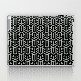 Black and Gray Minimal Geometric Shape Tile Pattern Pairs 2022 Trending Color Casting Shadow DE6291 Laptop Skin