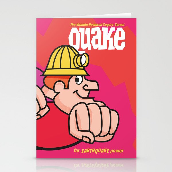 Retro Quake Cereal Box Stationery Cards