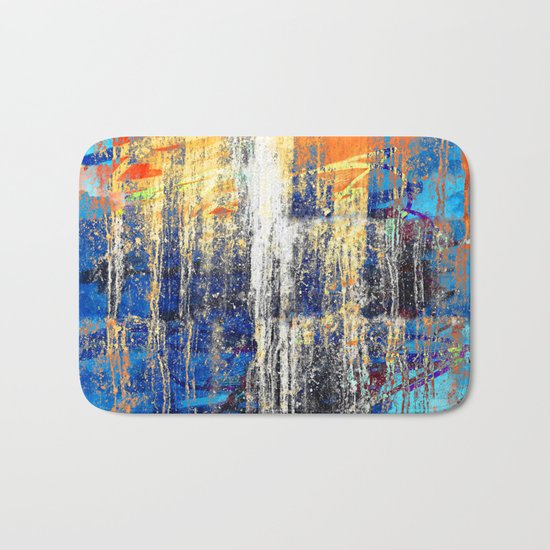 Golden Dawn, Abstract Landscape Art Bath Mat