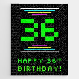 [ Thumbnail: 36th Birthday - Nerdy Geeky Pixelated 8-Bit Computing Graphics Inspired Look Jigsaw Puzzle ]