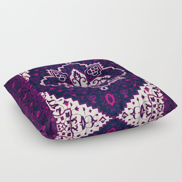 Mystical Blooms: Lavender Delights in Traditional Moroccan Artistry Floor Pillow