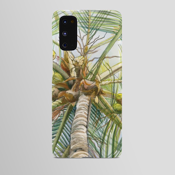 Coconut palm. Original watercolor painting Android Case