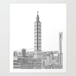 Taipei Art. Taipei 101. Architecture Art. Architecture Gift. Taiwan Travel Gift. Art Print