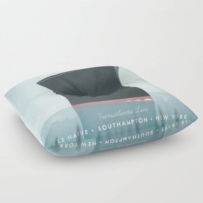 Vintage Travel Poster Cruise Ship Floor Pillow By Wetcake Society6