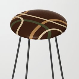 Abstract brown mid century shapes Counter Stool